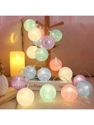 2m 10 LED Renkli Top Lamba