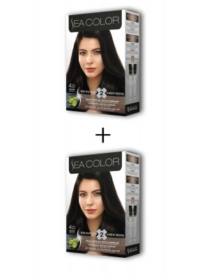 2X2 Tüp Krem Saç Boyası Seti Kahve No:4.0