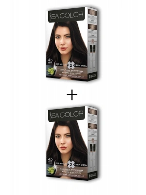 2X2 Tüp Krem Saç Boyası Seti Kahve No:4.0