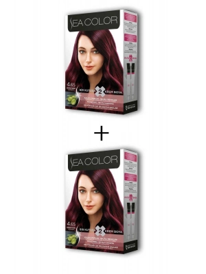 2X2 Tüp Krem Saç Boyası Seti Şarap Kızılı No:4.65