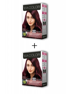 2X2 Tüp Krem Saç Boyası Seti Şarap Kızılı No:4.65