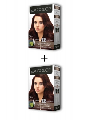 2X2 Tüp Krem Saç Boyası Seti Sıcak Çikolata No:5.77