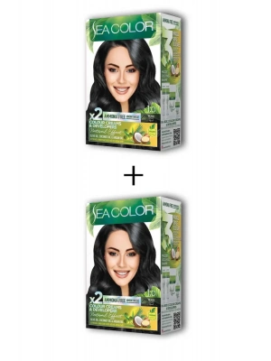 2X2 Tüp Krem Saç Boyası Seti Siyah No:1.0