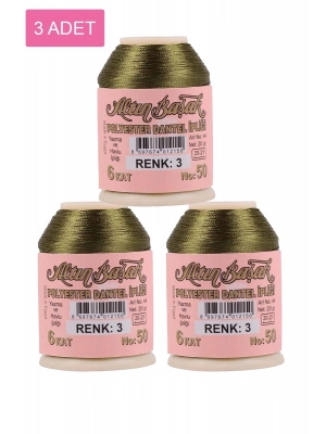 3 Adet Altınbaşak Oya ve Dantel İpi 20 gr - Royaleks - No: 003