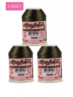 3 Adet Altınbaşak Oya ve Dantel İpi 20 gr - Royaleks - No: 004