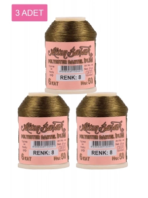 3 Adet Altınbaşak Oya ve Dantel İpi 20 gr - Royaleks - No: 008