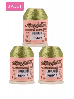 3 Adet Altınbaşak Oya ve Dantel İpi 20 gr - Royaleks - No: 009