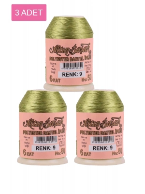 3 Adet Altınbaşak Oya ve Dantel İpi 20 gr - Royaleks - No: 009