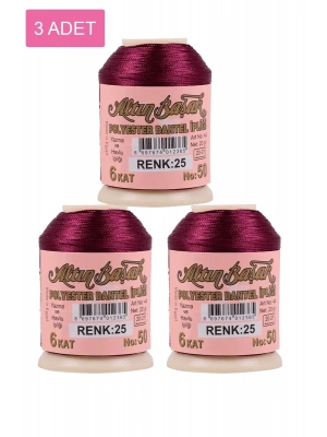 3 Adet Altınbaşak Oya ve Dantel İpi 20 gr - Royaleks - No: 025