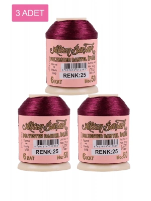 3 Adet Altınbaşak Oya ve Dantel İpi 20 gr - Royaleks - No: 025