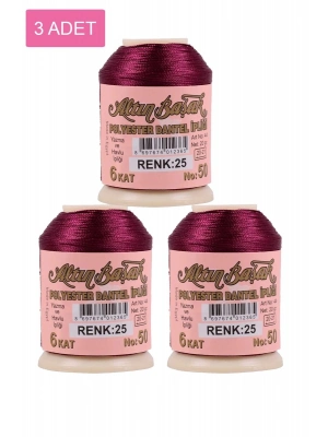3 Adet Altınbaşak Oya ve Dantel İpi 20 gr - Royaleks - No: 025