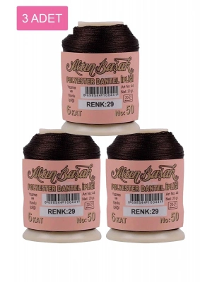 3 Adet Altınbaşak Oya ve Dantel İpi 20 gr - Royaleks - No: 029