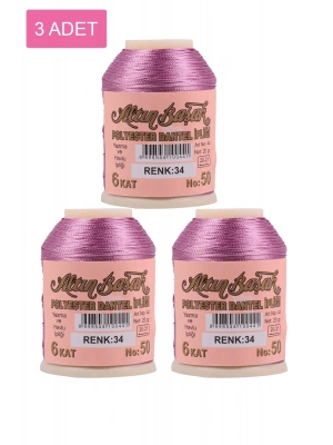 3 Adet Altınbaşak Oya ve Dantel İpi 20 gr - Royaleks - No: 034