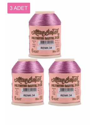 3 Adet Altınbaşak Oya ve Dantel İpi 20 gr - Royaleks - No: 034
