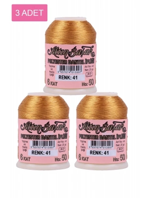 3 Adet Altınbaşak Oya ve Dantel İpi 20 gr - Royaleks - No: 041