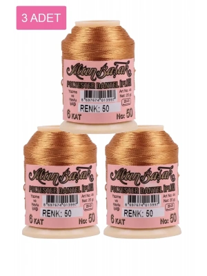 3 Adet Altınbaşak Oya ve Dantel İpi 20 gr - Royaleks - No: 050