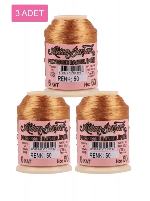 3 Adet Altınbaşak Oya ve Dantel İpi 20 gr - Royaleks - No: 050