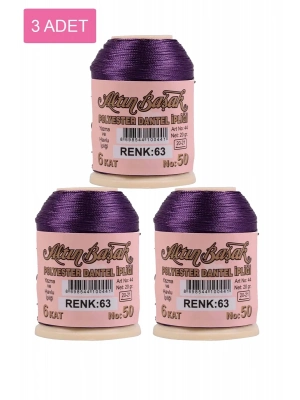 3 Adet Altınbaşak Oya ve Dantel İpi 20 gr - Royaleks - No: 063