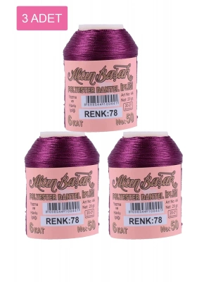 3 Adet Altınbaşak Oya ve Dantel İpi 20 gr - Royaleks - No: 078