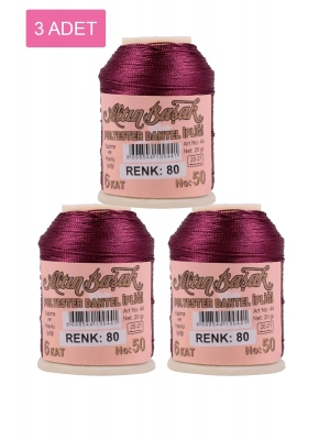 3 Adet Altınbaşak Oya ve Dantel İpi 20 gr - Royaleks - No: 080