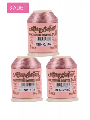 3 Adet Altınbaşak Oya ve Dantel İpi 20 gr - Royaleks - No: 102