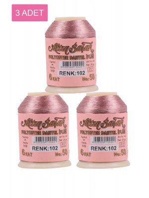 3 Adet Altınbaşak Oya ve Dantel İpi 20 gr - Royaleks - No: 102