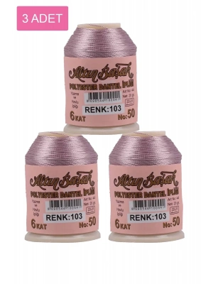 3 Adet Altınbaşak Oya ve Dantel İpi 20 gr - Royaleks - No: 103