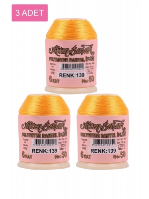 3 Adet Altınbaşak Oya ve Dantel İpi 20 gr - Royaleks - No: 139