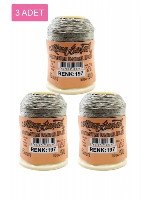3 Adet Altınbaşak Oya ve Dantel İpi 20 gr - Royaleks - No: 197