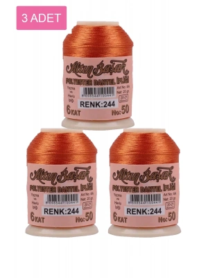 3 Adet Altınbaşak Oya ve Dantel İpi 20 gr - Royaleks - No: 244