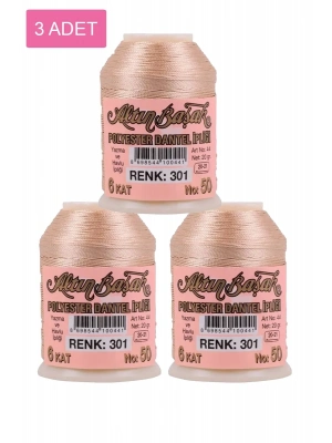 3 Adet Altınbaşak Oya ve Dantel İpi 20 gr - Royaleks - No: 301