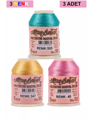 3 Adet Altınbaşak Oya ve Dantel İpi 20 gr - Royaleks - No: 347 - 040 - 505