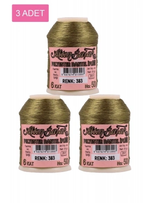 3 Adet Altınbaşak Oya ve Dantel İpi 20 gr - Royaleks - No: 383