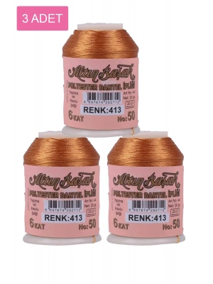 3 Adet Altınbaşak Oya ve Dantel İpi 20 gr - Royaleks - No: 413