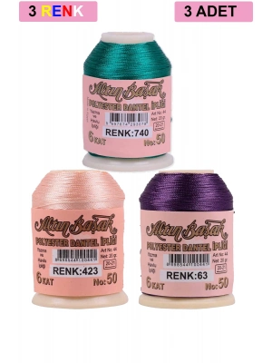 3 Adet Altınbaşak Oya ve Dantel İpi 20 gr - Royaleks - No: 423 - 063 - 740