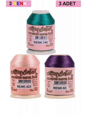 3 Adet Altınbaşak Oya ve Dantel İpi 20 gr - Royaleks - No: 423 - 063 - 740