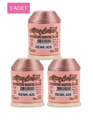 3 Adet Altınbaşak Oya ve Dantel İpi 20 gr - Royaleks - No: 426