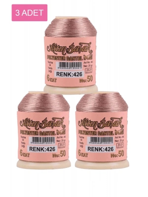 3 Adet Altınbaşak Oya ve Dantel İpi 20 gr - Royaleks - No: 426