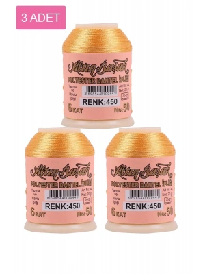 3 Adet Altınbaşak Oya ve Dantel İpi 20 gr - Royaleks - No: 450
