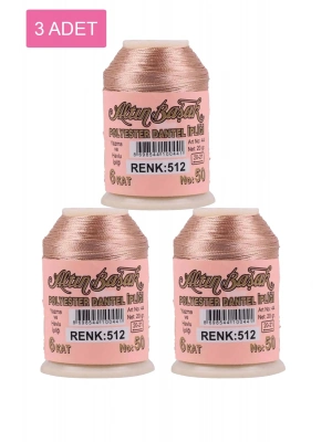 3 Adet Altınbaşak Oya ve Dantel İpi 20 gr - Royaleks - No: 512