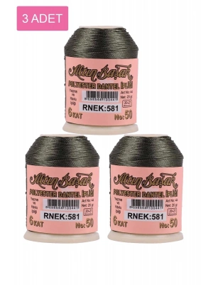 3 Adet Altınbaşak Oya ve Dantel İpi 20 gr - Royaleks - No: 581