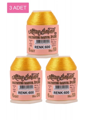 3 Adet Altınbaşak Oya ve Dantel İpi 20 gr - Royaleks - No: 600