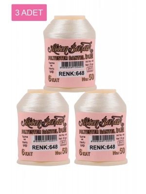 3 Adet Altınbaşak Oya ve Dantel İpi 20 gr - Royaleks - No: 648