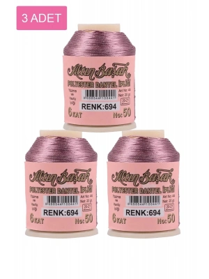 3 Adet Altınbaşak Oya ve Dantel İpi 20 gr - Royaleks - No: 694