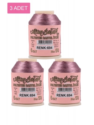 3 Adet Altınbaşak Oya ve Dantel İpi 20 gr - Royaleks - No: 694