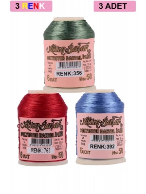 3 Adet Altınbaşak Oya ve Dantel İpi 20 gr - Royaleks - No: 763 - 392 - 356