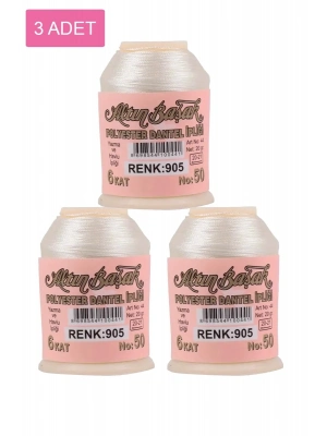3 Adet Altınbaşak Oya ve Dantel İpi 20 gr - Royaleks - No: 905