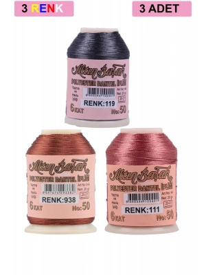 3 Adet Altınbaşak Oya ve Dantel İpi 20 gr - Royaleks - No: 938 - 111 - 119