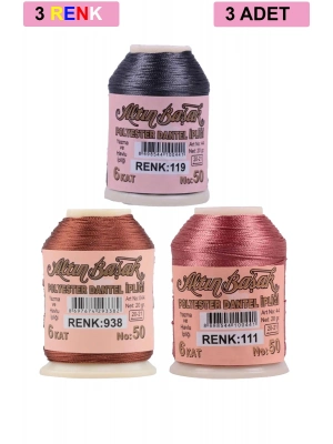 3 Adet Altınbaşak Oya ve Dantel İpi 20 gr - Royaleks - No: 938 - 111 - 119