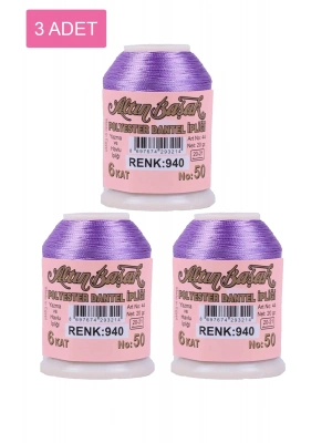 3 Adet Altınbaşak Oya ve Dantel İpi 20 gr - Royaleks - No: 940